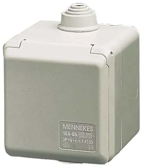 Mennekes CEE stikdåse udvendig 3 polet 16A 230V IP44 6H 4102